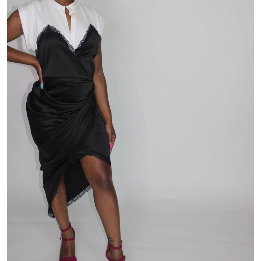 “Tuxedo” slip dress